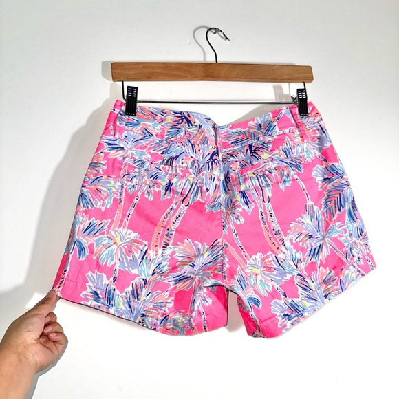 Lilly Pulitzer Flamingo Pink Nice Stems 5" Callahan Shorts - Picture 5 of 9